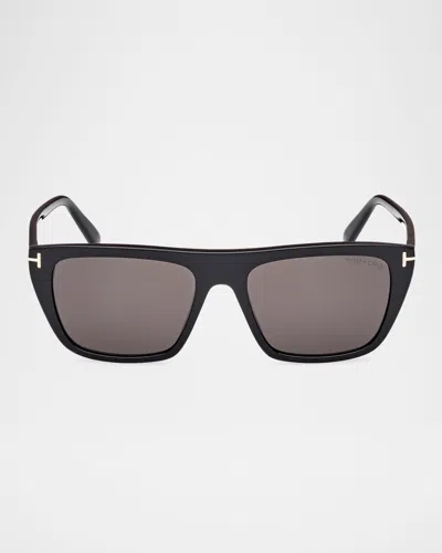 TOM FORD MEN'S ASLAN ACETATE RECTANGLE SUNGLASSES