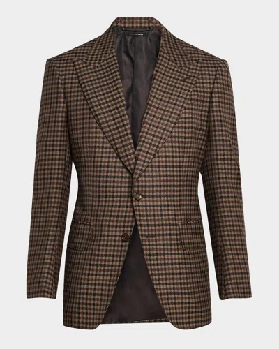 Tom Ford Men's Atticus Tattersall Sport Coat In Brown