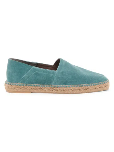 Tom Ford Suede Barnes Espadrille Sandals In Teal