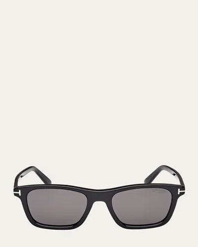 Tom Ford Men's Barron Acetate Square Sunglasses In Black