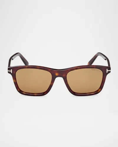 Tom Ford Barron 54mm Square Sunglasses In Brown