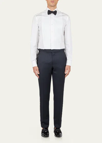 Tom Ford Men's Bib-front Tuxedo Shirt In Blue