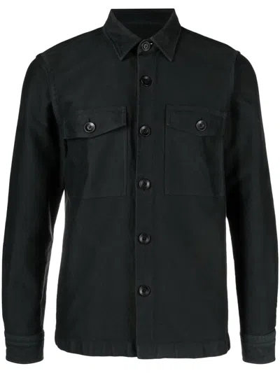 Tom Ford Men's Black Cotton Stretch Shirt For Ss24