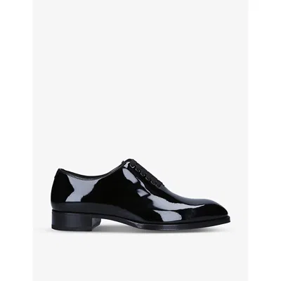 Tom Ford Mens Black Elkan Patent Leather Oxford Shoes
