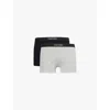 Tom Ford Mens Black Grey Branded-waistband Pack Of Two Stretch-cotton Trunks In Black Grey