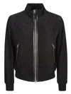 TOM FORD MEN'S BLACK LEATHER BOMBER JACKET FOR FW23