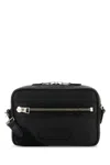 Tom Ford Men Black Leather Small Messenger Crossbody Bag