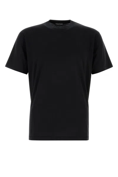 Tom Ford Men Black Lyocell Blend T-shirt