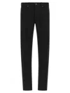 Tom Ford Selvedge Denim Straight Fit Jeans Logo Patch In Black