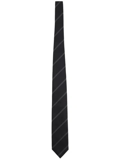 TOM FORD MEN BLACK PRINTED STRIPES TIE, ONESIZE LUXURY TIES & BOWTIES FOR MEN DARVEYS