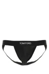 Tom Ford Men Black Stretch Cotton Jockstrap