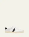 Tom Ford Panelled Suede And Grained Leather Sneakers In Gray