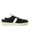 Tom Ford Blake Sneakers Suede Upper Contrast Stripe Rubber Sole In Black