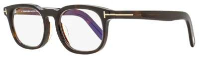 Tom Ford Men's Blue Block Eyeglasses Tf5930-d-b 052 Dark Havana 52mm In Multi
