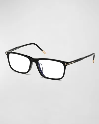 Tom Ford 57mm Rectangle Optical Glasses In Black