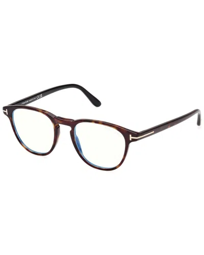 Tom Ford Men's Blue Light Block 48mm Optical Frames In Brown