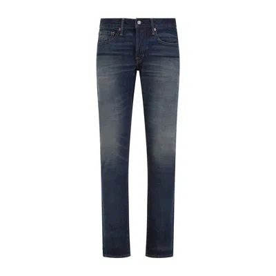Tom Ford Men's Navy Slim Fit Denim Jeans For Ss24 In Blue