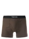 Tom Ford Logo-waistband Cotton Boxers In Green