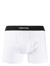 Tom Ford Logo Print Cotton Trunks In White