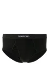 Tom Ford Black Logo Waistband Briefs In Black