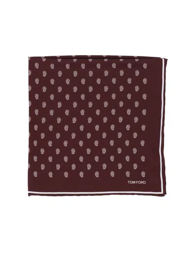 Tom Ford Men's Bright 100% Mulberry Silk Scarf In Red