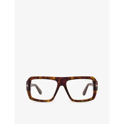 Tom Ford Mens Brown Ft5903-b Square-frame Acetate Glasses