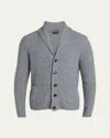 Tom Ford Brushed Shawl Collar Cardigan In Ash Grey