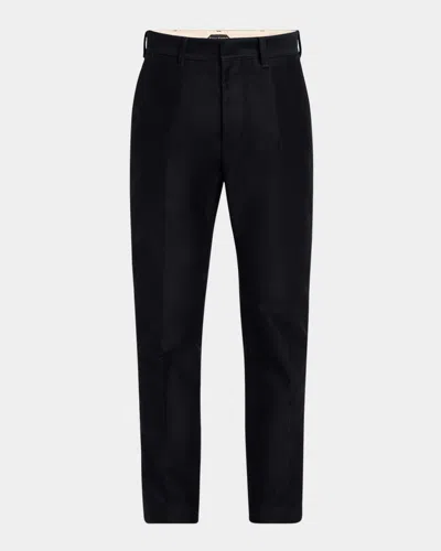 Tom Ford Men's Brushed Cotton-satin Chino Pants In Black