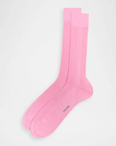 Tom Ford Men's Brushed Suede Bomber Jacket In Pink