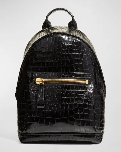 Tom Ford Men's Buckley Alligator Backpack In Black