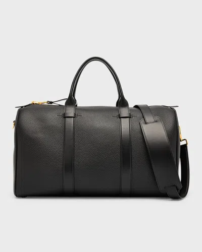 Tom Ford Men's Buckley Large Leather Duffel Bag In Black