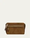 Tom Ford Men's Buckley Suede Large Flap Messenger Bag