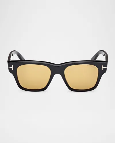 TOM FORD MEN'S CAINE-02 ACETATE SQUARE SUNGLASSES