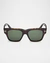 Tom Ford Men's Caine-02 Acetate Square Sunglasses
