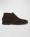 Tom Ford Men's Calf Suede Desert Boots In Coffee