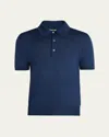 Tom Ford Men's Cashmere And Silk Short-sleeve Polo Sweater In Ivory