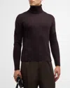 Tom Ford Men's Cashmere And Silk Turtleneck Sweater In Wine