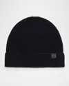 Tom Ford Men's Cashmere Ribbed Beanie Hat In Midnight Navy