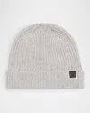 Tom Ford Men's Cashmere Ribbed Beanie Hat In Sky Grey