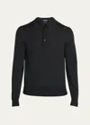 Tom Ford Wool Polo Sweater In Black