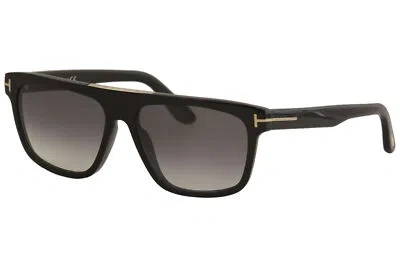 Pre-owned Tom Ford Men's Cecilio-02 Tf628 Tf/628 01b Black Pilot Sunglasses 57mm In Gray