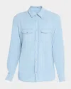 Tom Ford Men's Chambray Snap-front Western Shirt In Blue