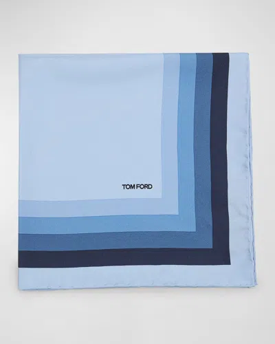 TOM FORD MEN'S CONCENTRIC FRAME SILK POCKET SQUARE