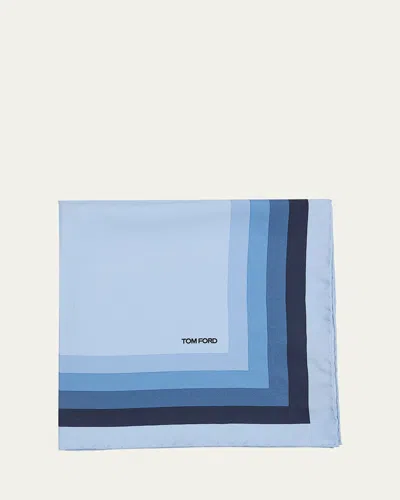 TOM FORD MEN'S CONCENTRIC FRAME SILK POCKET SQUARE