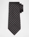 Tom Ford Men's Contrast Dot Silk Tie In Brown