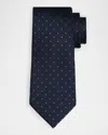 Tom Ford Tonal Microdot Silk Tie In Blue