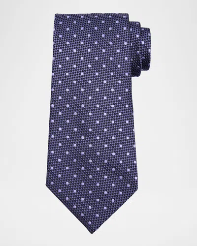 Tom Ford Men's Contrast Dot Silk Tie In Purple