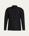 Tom Ford Black Shirt With Tonal Buttons And Patch Pockets In Cotton Man In Black