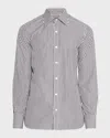 Tom Ford Striped Pattern Button-down Collar Long Sleeves Shirt In Black Stripe