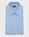 Tom Ford Men's Cotton Baton Stripe Slim-fit Dress Shirt In White &amp; Li